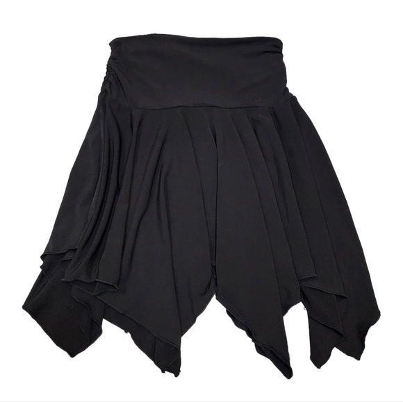 Vintage Womens Black Mariposa Hankerchief Style Skirt Size Small - Picture 2 of 7